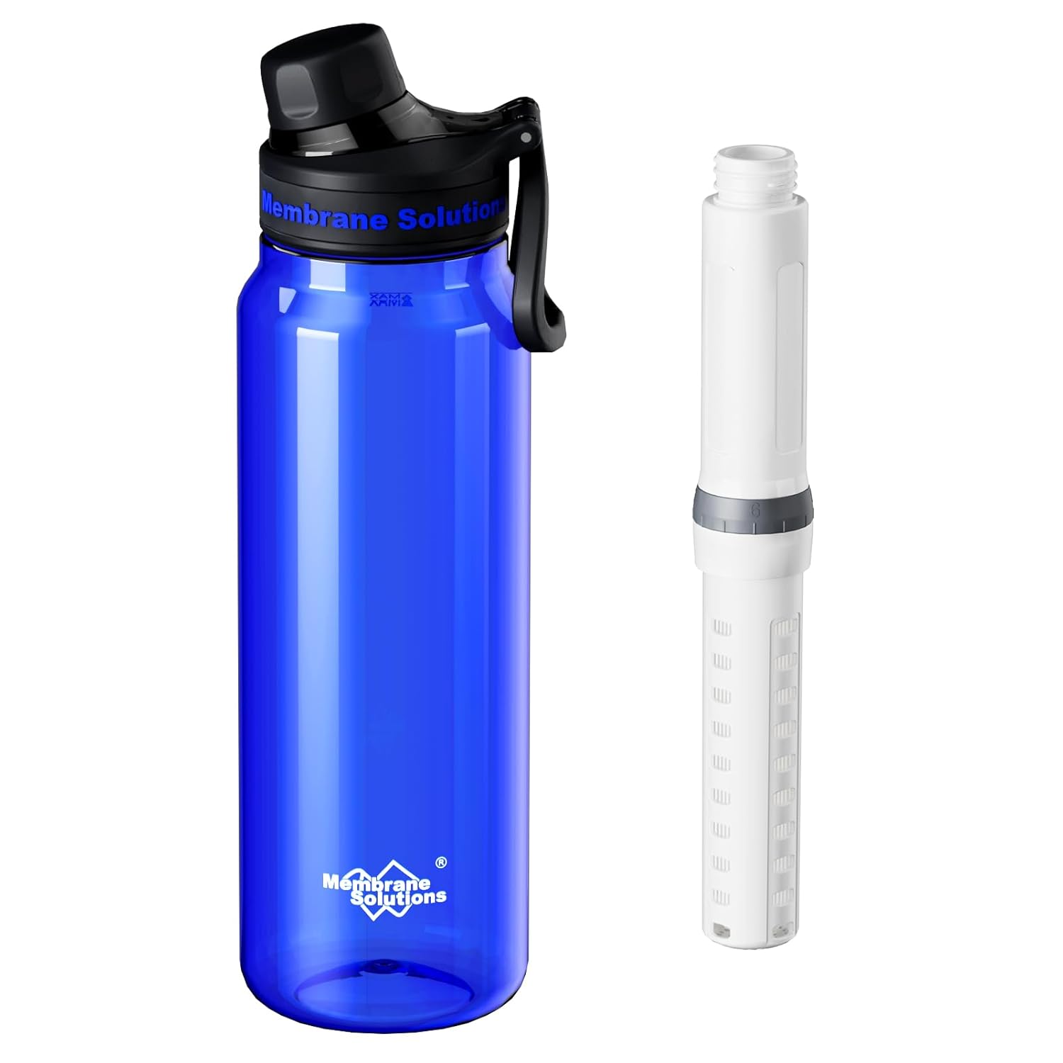 Membrane Solutions C3 1,06 L Trinkflasche mit ACF & UF Filter, Tritan, BPA-frei – Für sicheres Trinkwasser beim Camping & Outdoor
