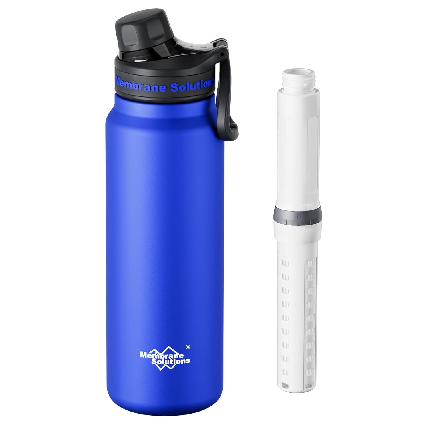 Membrane Solutions C3 0,95 L Edelstahl-Trinkflasche mit ACF & UF Filter für Camping & Survival