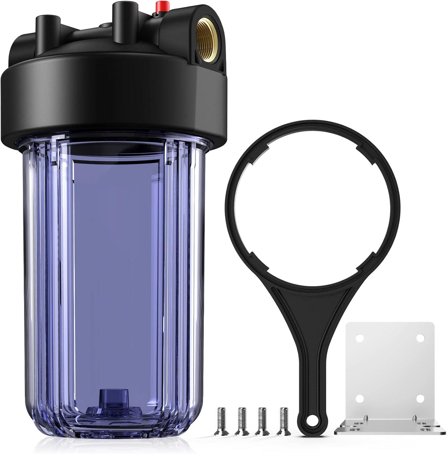 SimPure DB10C Hauswasserfiltersystem mit Halterung & Schlüssel, 10" x 4,5", 1" Anschlüsse