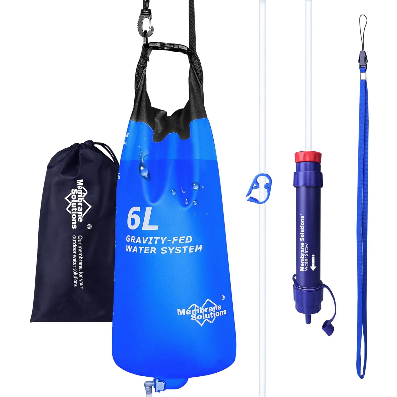 Membrane Solutions 6L Schwerkraft Wasserfilter – Tragbarer Camping & Outdoor Wasserfilter