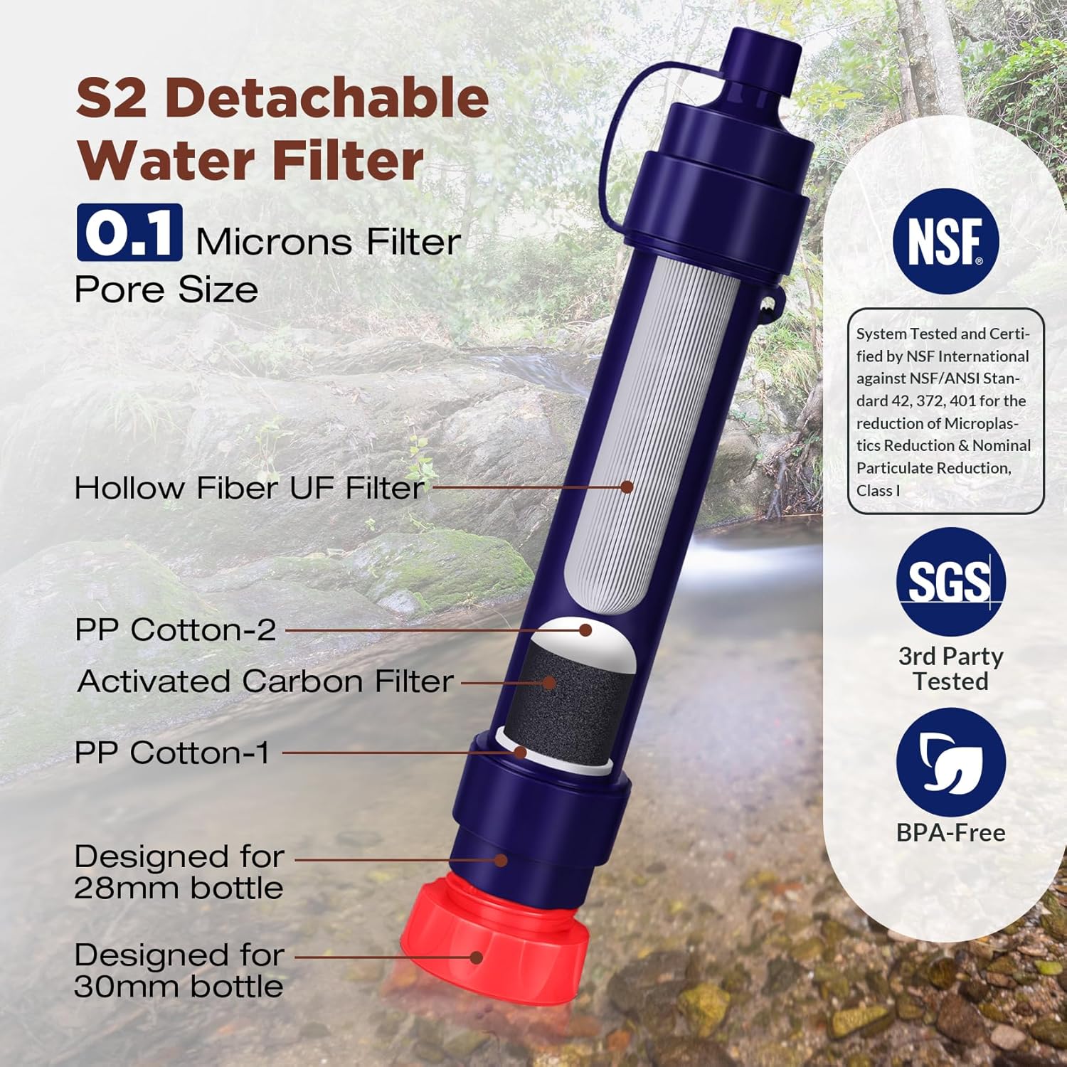 Membrane Solutions 6L Schwerkraft Wasserfilter – Tragbarer Camping & Outdoor Wasserfilter