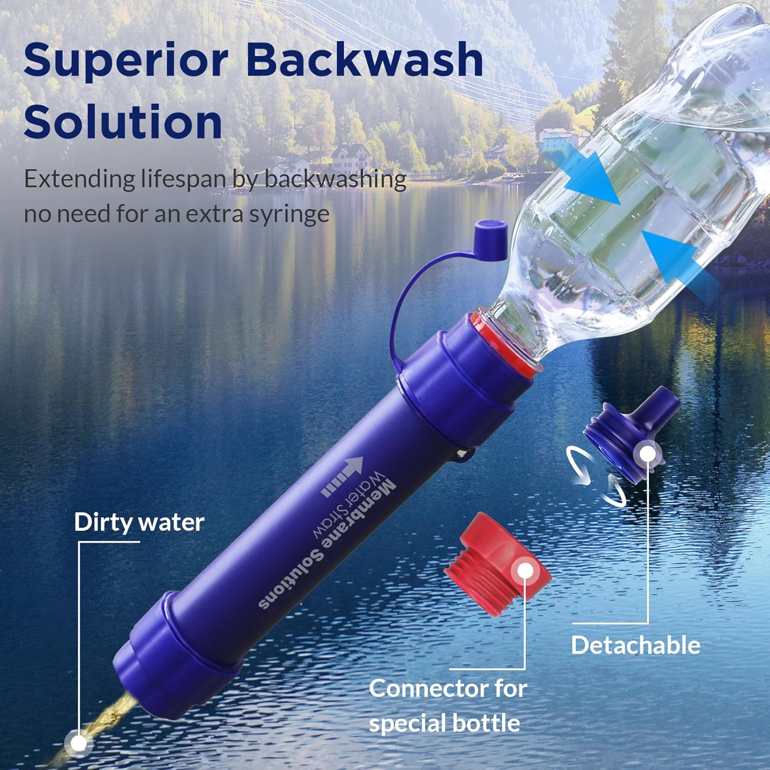Membrane Solutions 6L Schwerkraft Wasserfilter – Tragbarer Camping & Outdoor Wasserfilter
