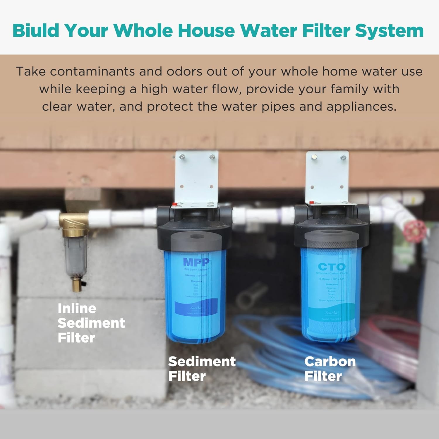 SimPure PP Sedimentfilter 10" x 4,5", 5 Mikron, Vorfilter für SimPure DB10C/DB10C-2, GE, Culligan, Aqua-Pure